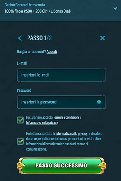 Registrazione a Larabet